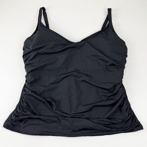 Bleu Rod Beattie Tankini Top Womens Size 18W Black Solid NWT
